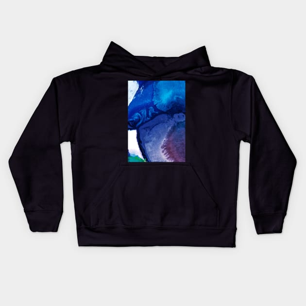 Purplish blue abstract Kids Hoodie by juliechicago